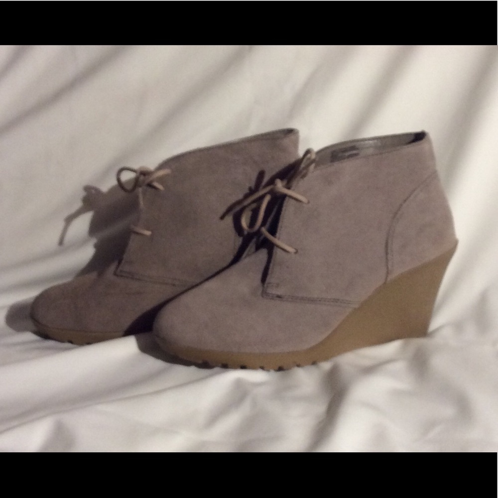 Suede Wedge Heel Booties Icon